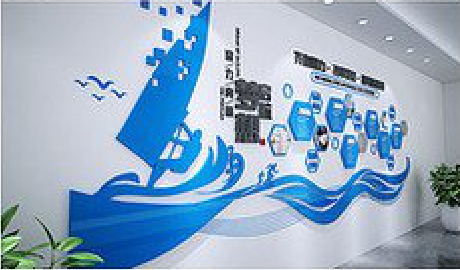 易门海浪主题文化墙如何设计？