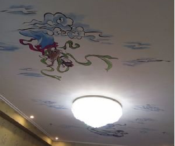 易门如何快速绘制天花板上的手绘墙？